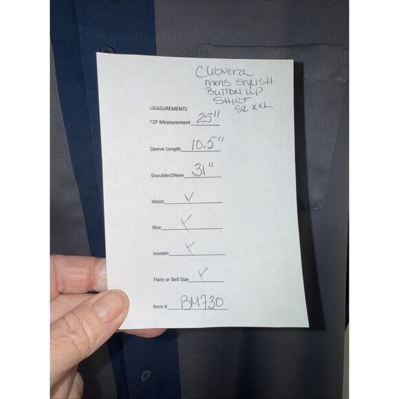 Mens Cubvera Gray/Blue Stripe Leisure Shirt Button Up Sz XXL - Picture 2 of 8